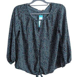 NWT Beacon Apparel Casia Tied Front Blouse